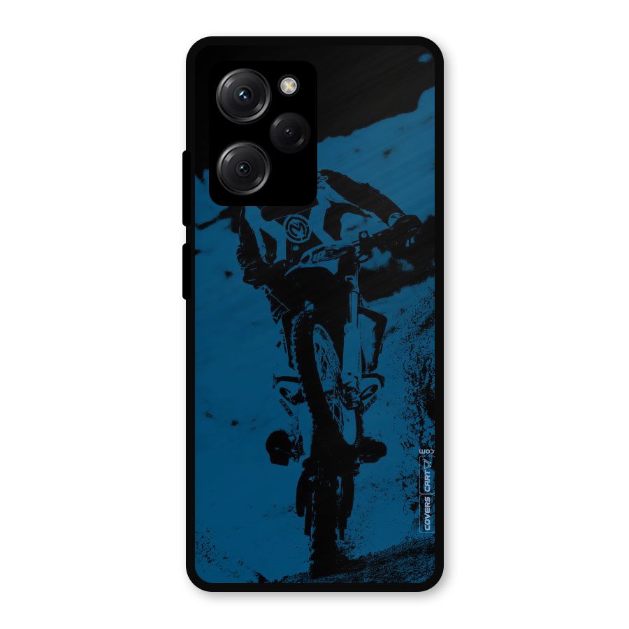 Moto Combat Metal Back Case for Poco X5 Pro