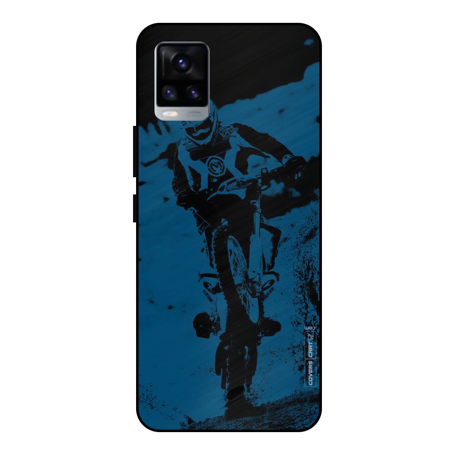 Moto Combat Metal Back Case for Vivo V20 2021