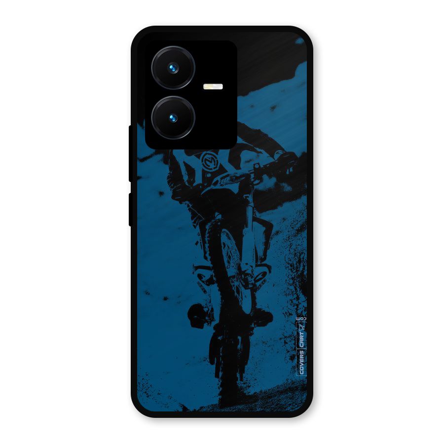 Moto Combat Metal Back Case for Vivo Y22s