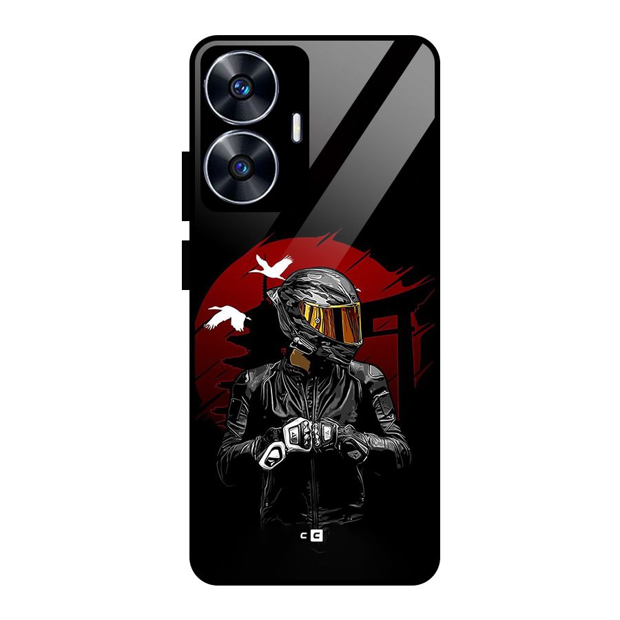 Moto Rider Ready Glass Back Case for Realme Narzo N55