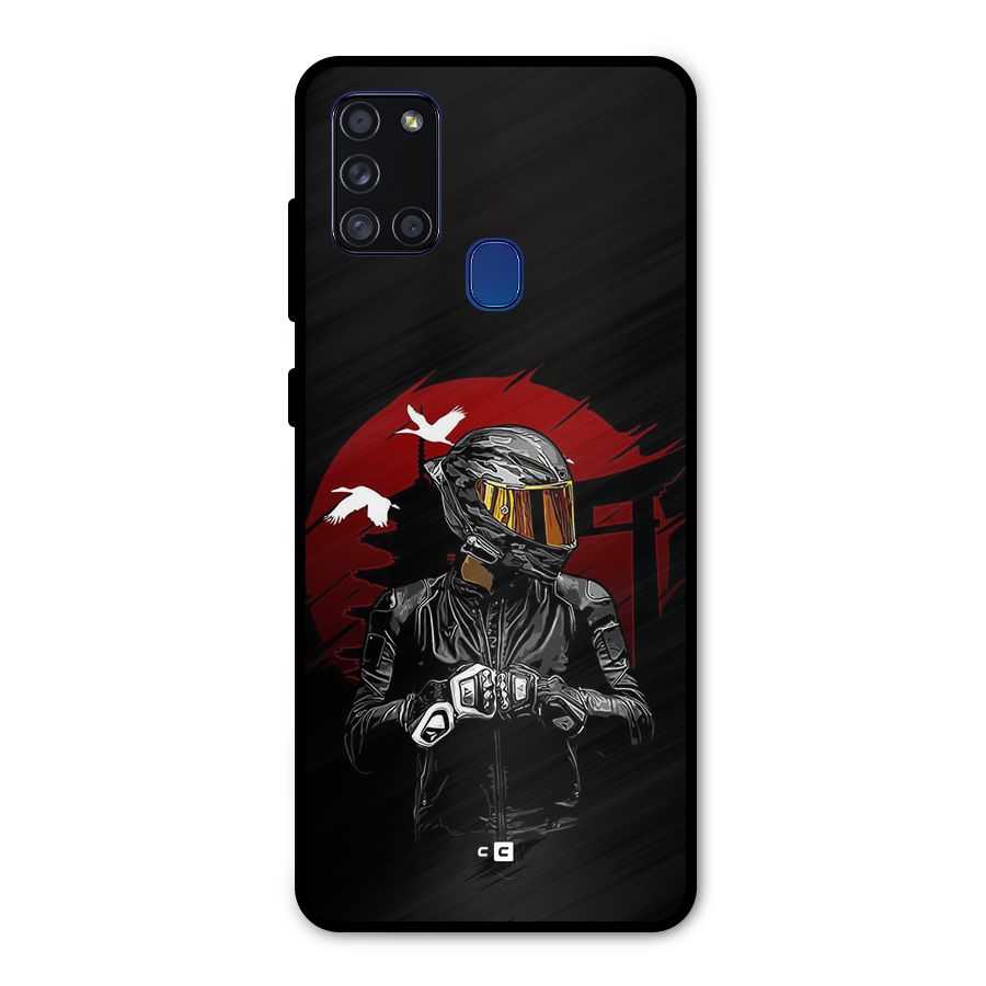 Moto Rider Ready Metal Back Case for Galaxy A21s