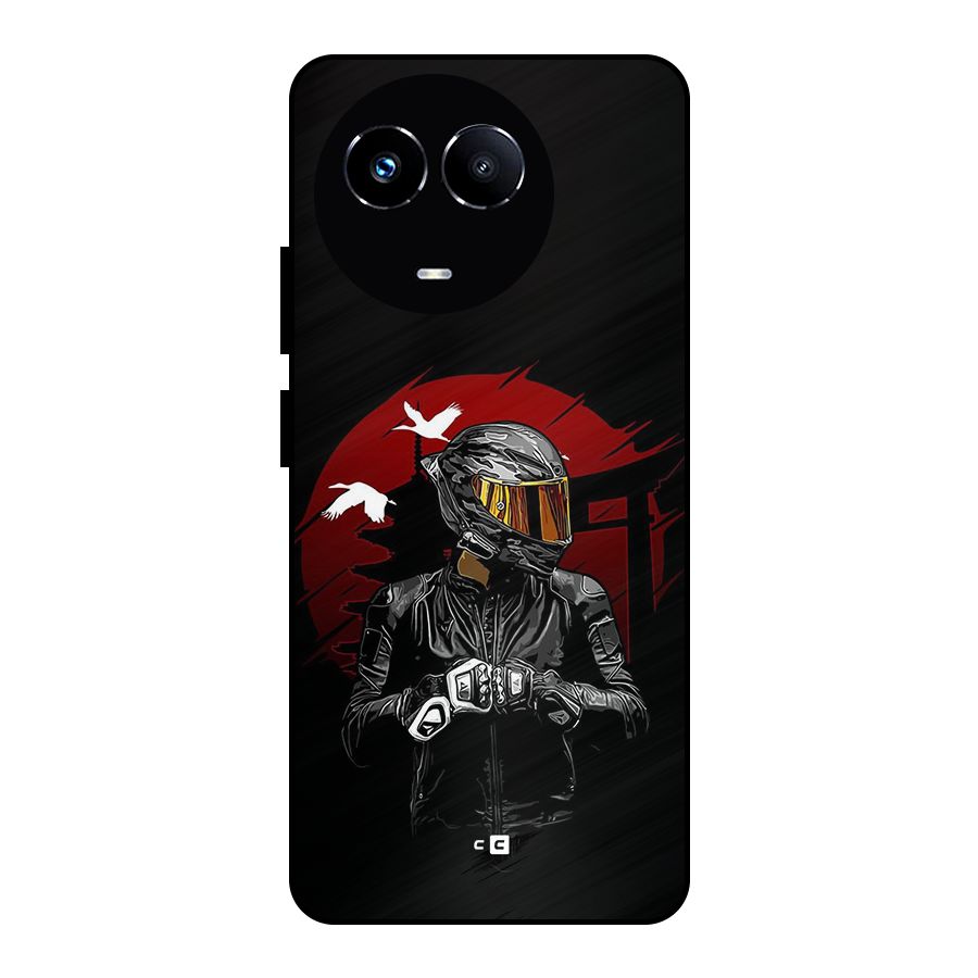 Moto Rider Ready Metal Back Case for Realme Narzo 60X