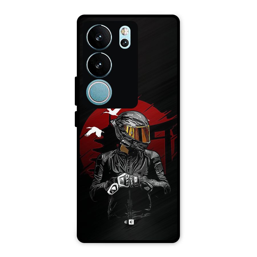 Moto Rider Ready Metal Back Case for Vivo V29 Pro