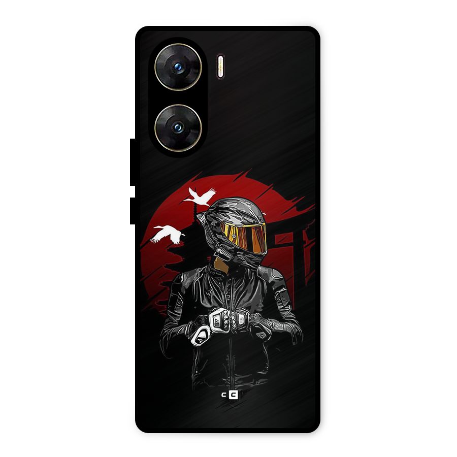Moto Rider Ready Metal Back Case for Vivo V29e