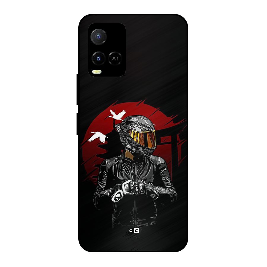 Moto Rider Ready Metal Back Case for Vivo Y21A