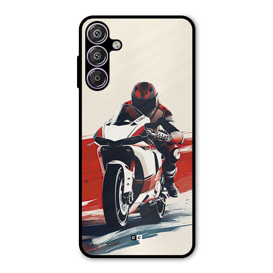 Motosport Rider Metal Back Case for Galaxy F15