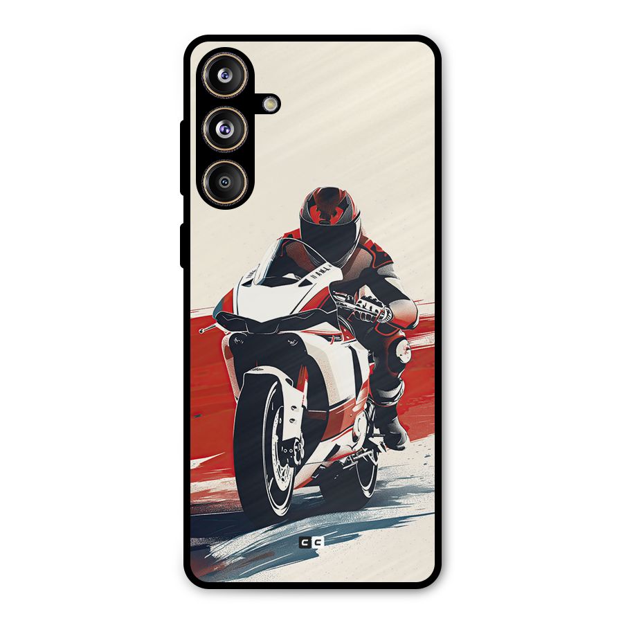 Motosport Rider Metal Back Case for Galaxy F55