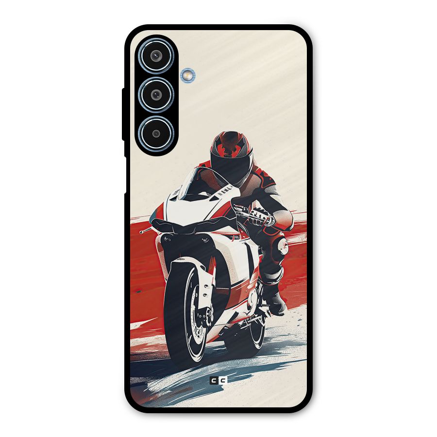 Motosport Rider Metal Back Case for Galaxy M35