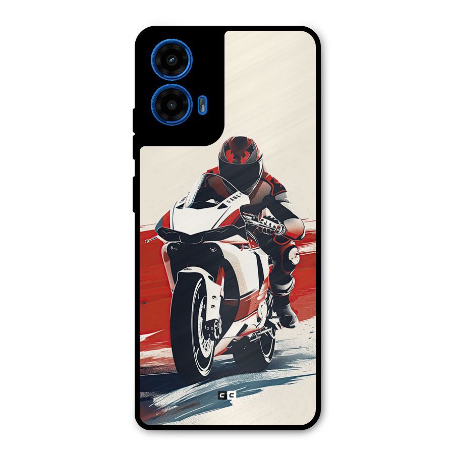 Motosport Rider Metal Back Case for Moto G45