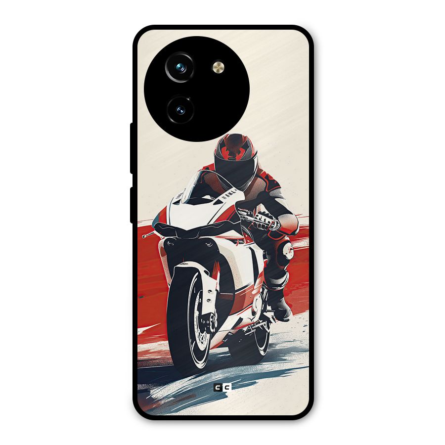 Motosport Rider Metal Back Case for Vivo T3x