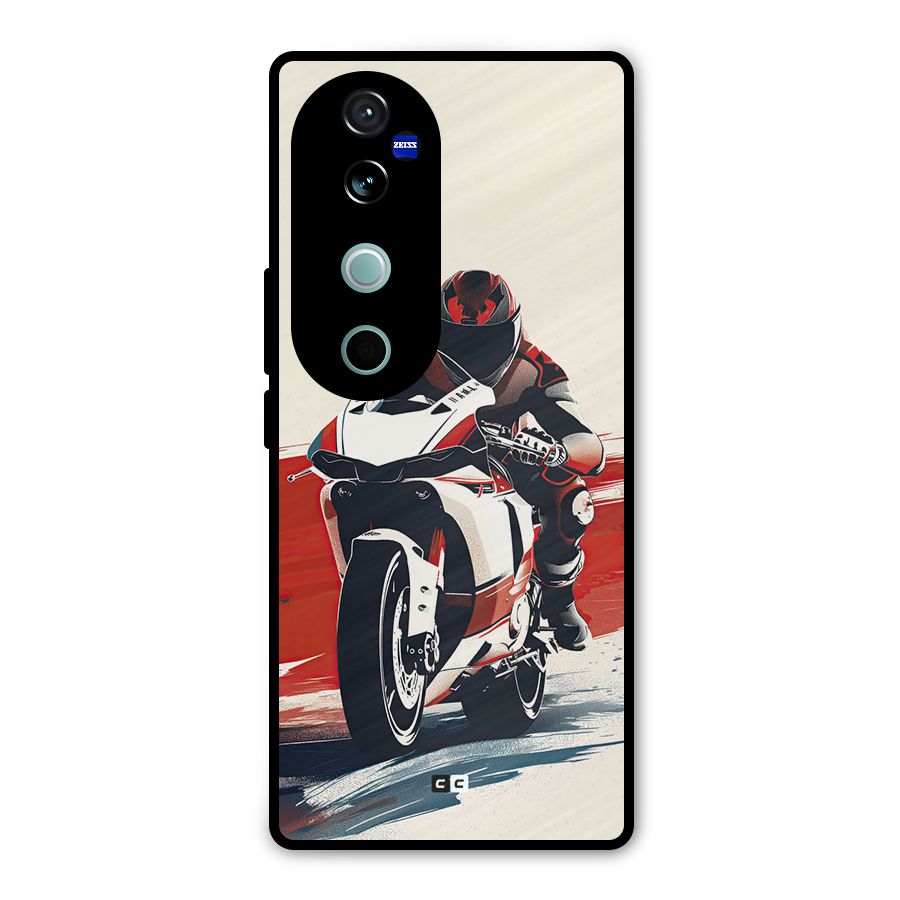 Motosport Rider Metal Back Case for Vivo V40
