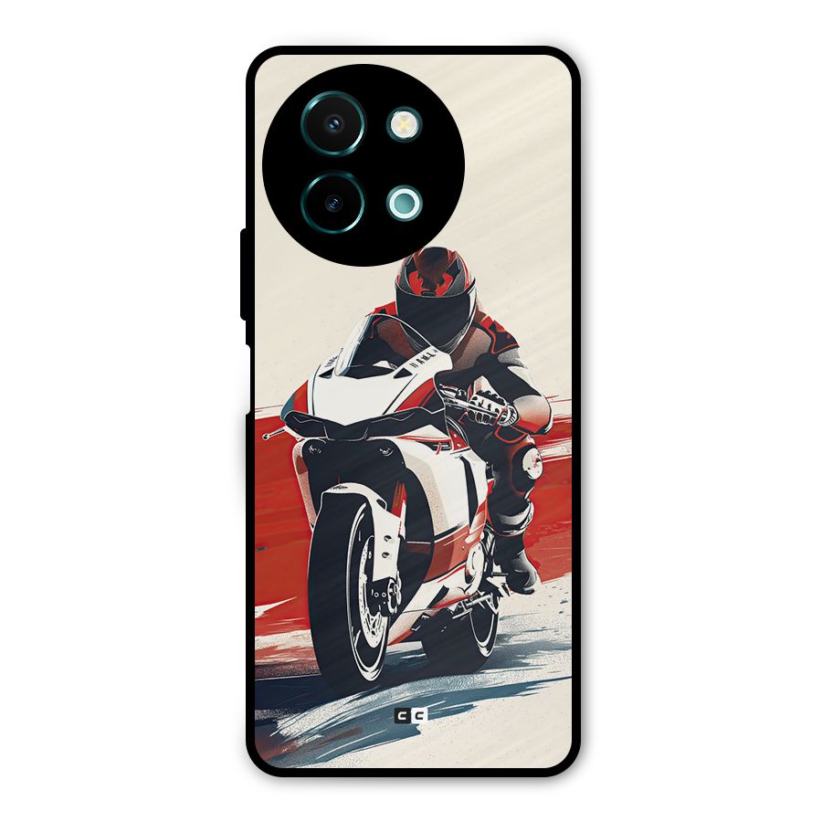 Motosport Rider Metal Back Case for Vivo Y58