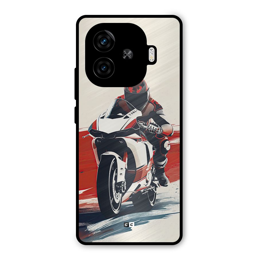 Motosport Rider Metal Back Case for iQOO Z9 Turbo