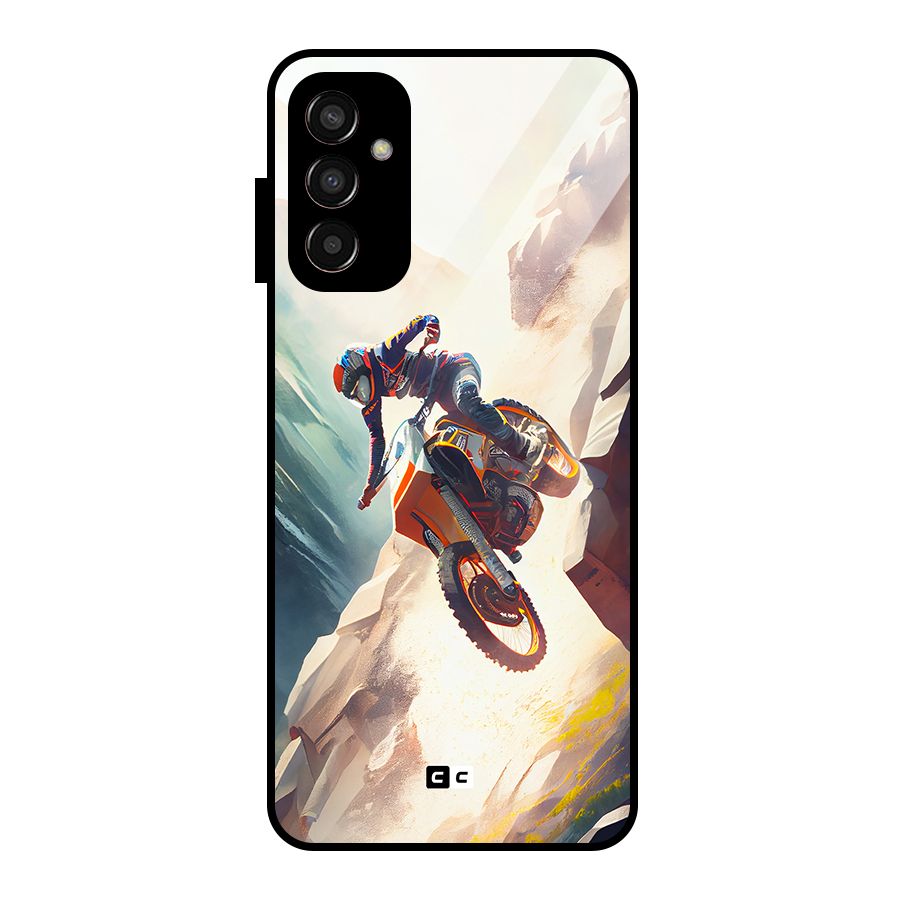 Mountain Biker Glass Back Case for Galaxy F13