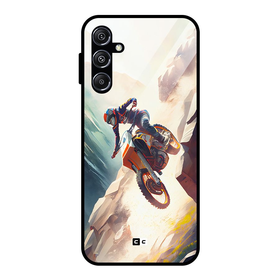 Mountain Biker Glass Back Case for Galaxy M34 5G