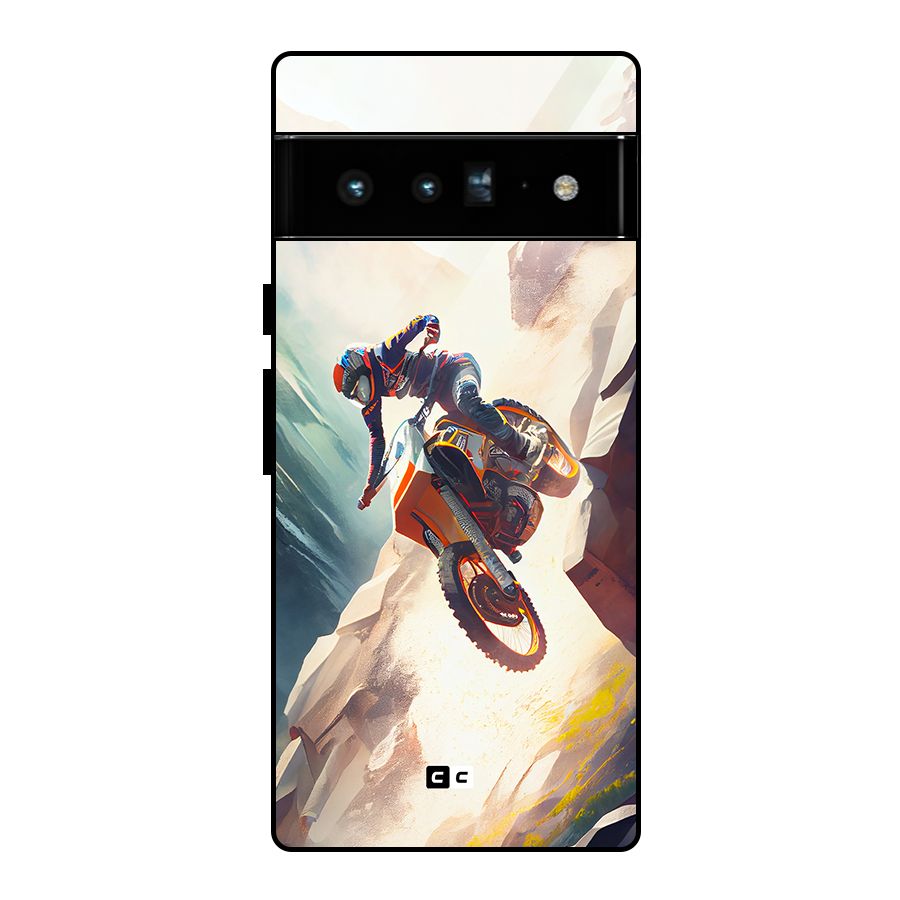 Mountain Biker Glass Back Case for Google Pixel 6 Pro