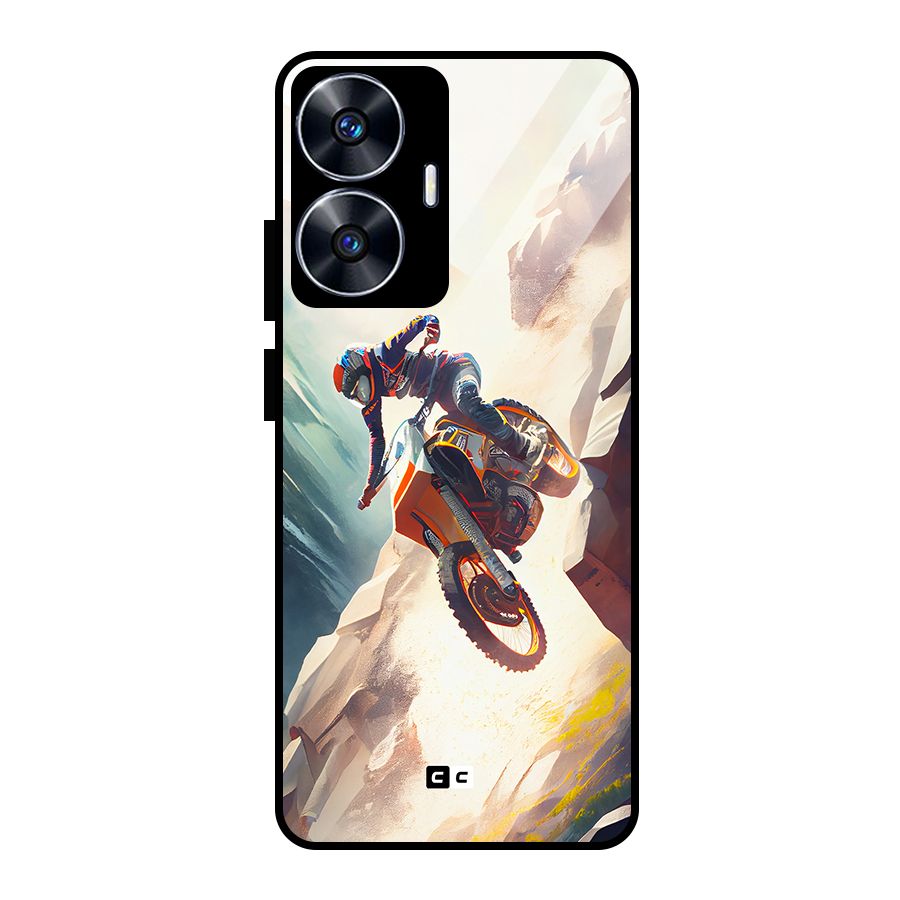 Mountain Biker Glass Back Case for Realme Narzo N55