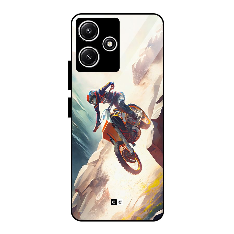 Mountain Biker Glass Back Case for Redmi 12 5G