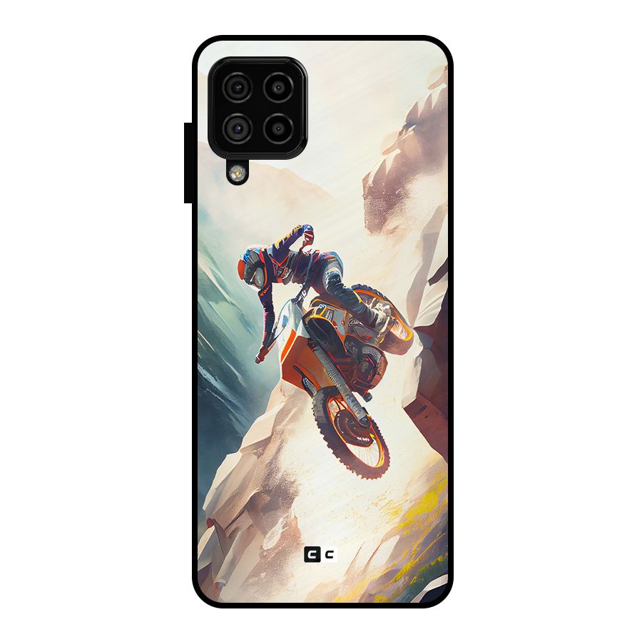 Mountain Biker Metal Back Case for Galaxy A22 4G