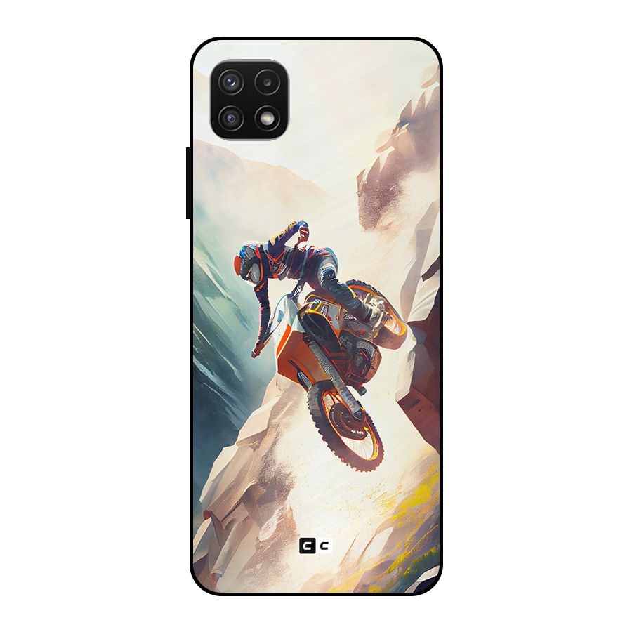 Mountain Biker Metal Back Case for Galaxy A22 5G