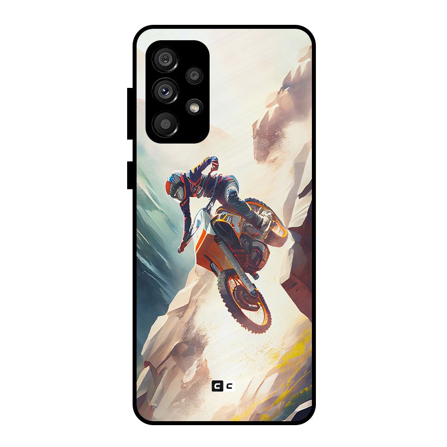 Mountain Biker Metal Back Case for Galaxy A73 5G