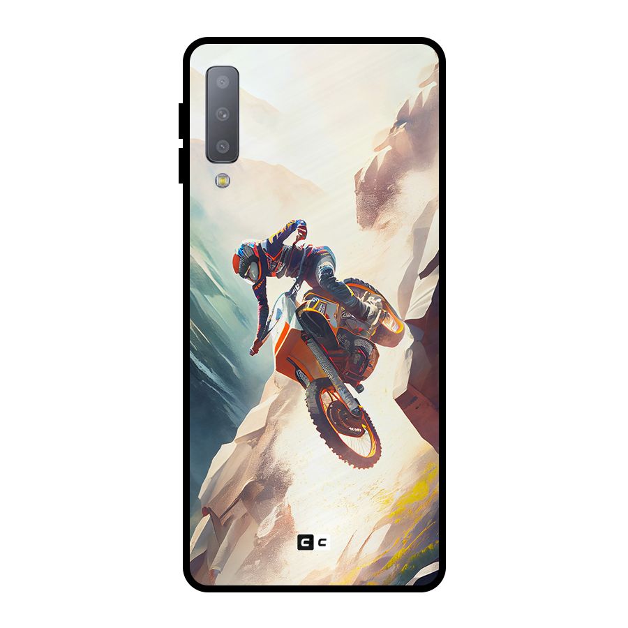 Mountain Biker Metal Back Case for Galaxy A7 (2018)
