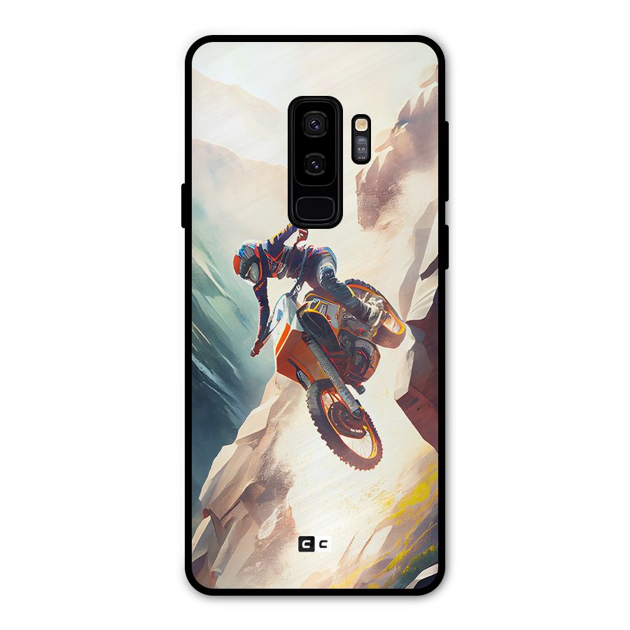 Mountain Biker Metal Back Case for Galaxy S9 Plus