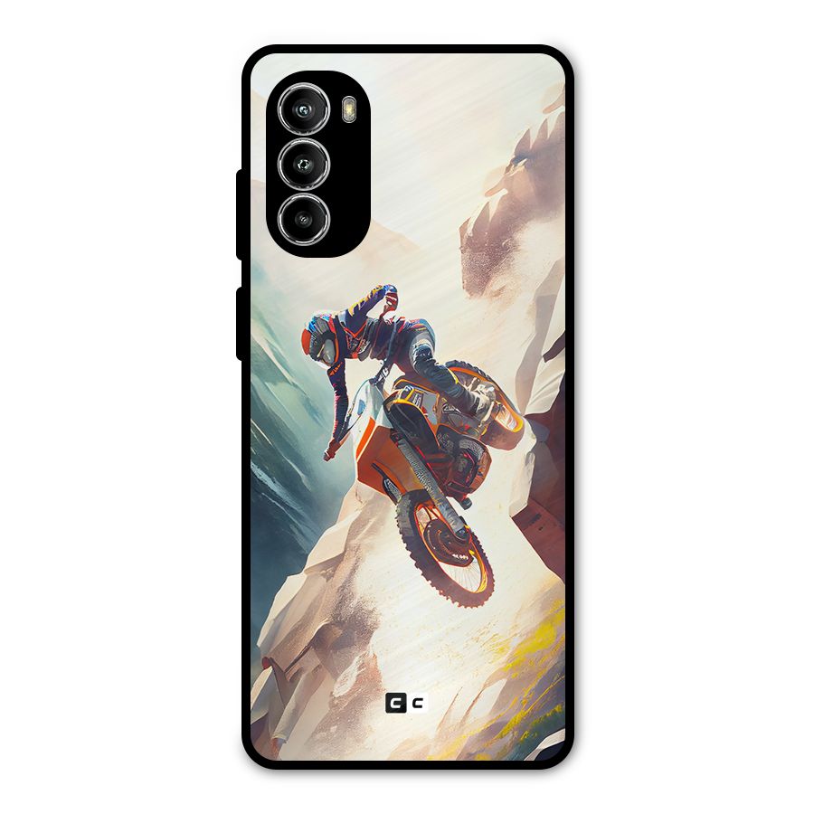 Mountain Biker Metal Back Case for Moto G52