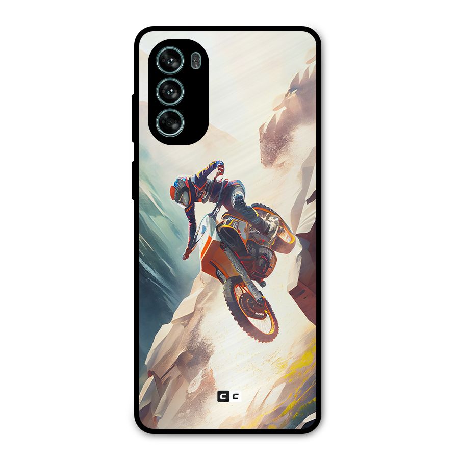 Mountain Biker Metal Back Case for Moto G62