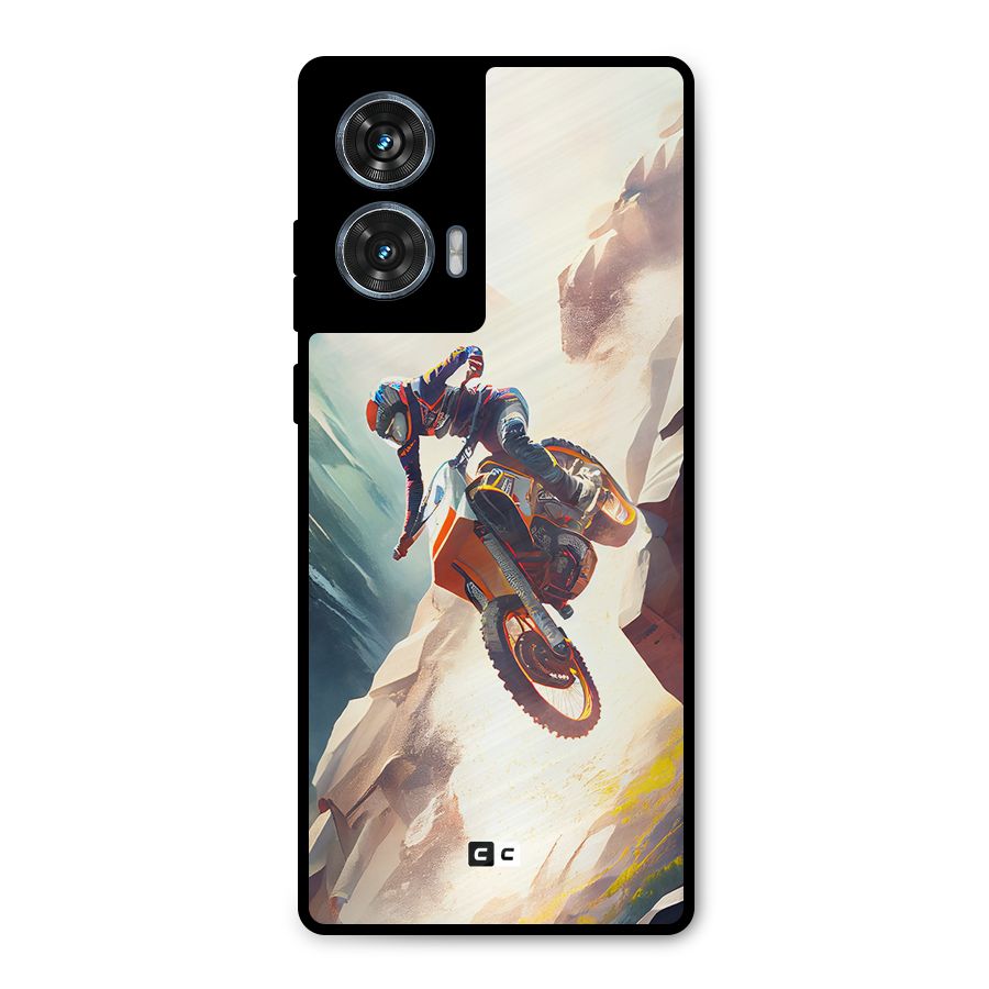 Mountain Biker Metal Back Case for Motorola Edge 50 Fusion