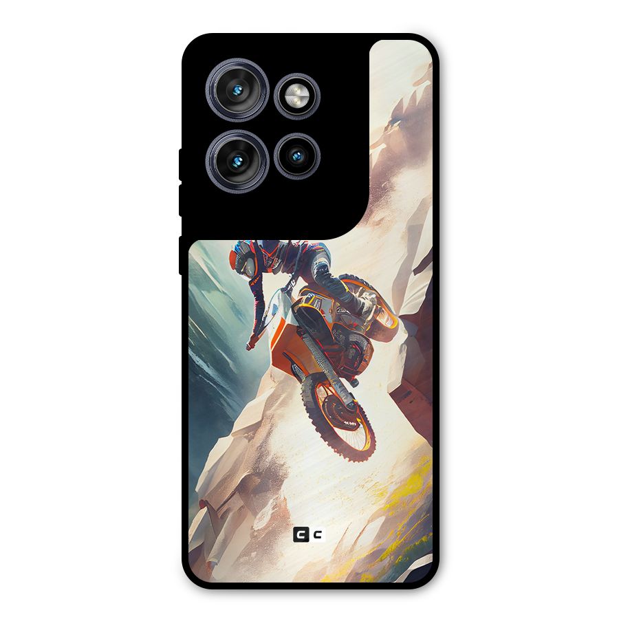 Mountain Biker Metal Back Case for Motorola Edge 50 Neo