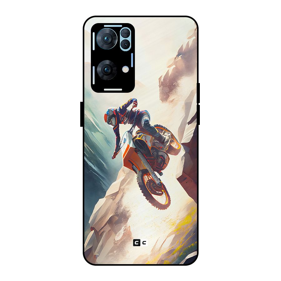 Mountain Biker Metal Back Case for Oppo Reno7 Pro 5G