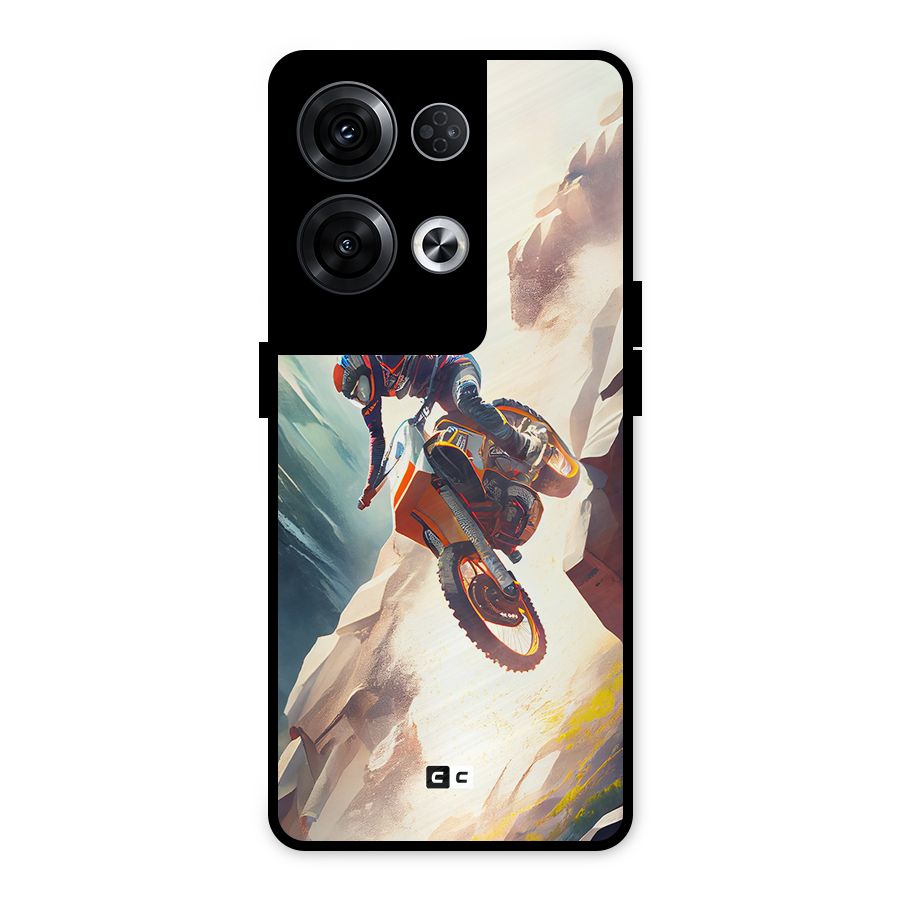 Mountain Biker Metal Back Case for Oppo Reno8 Pro 5G