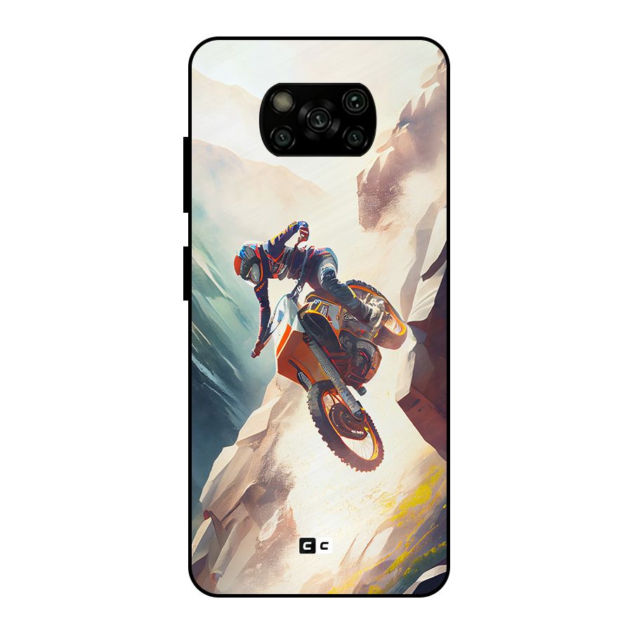 Mountain Biker Metal Back Case for Poco X3