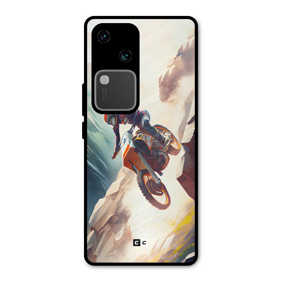 Mountain Biker Metal Back Case for Vivo V30 Pro
