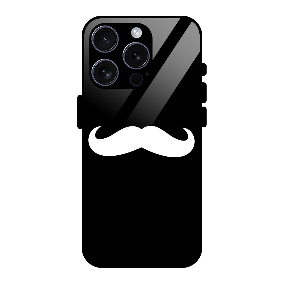 Moustache Love Glass Back Case for iPhone 15 Pro