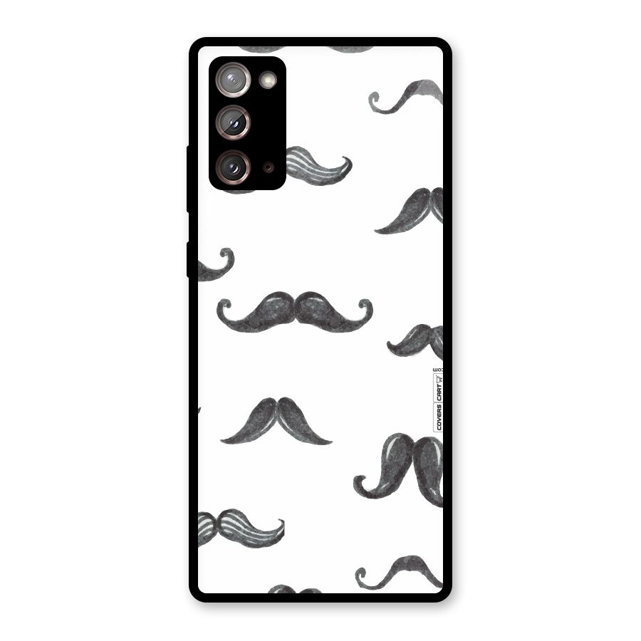 Moustache Pattern (Black) Glass Back Case for Galaxy Note 20