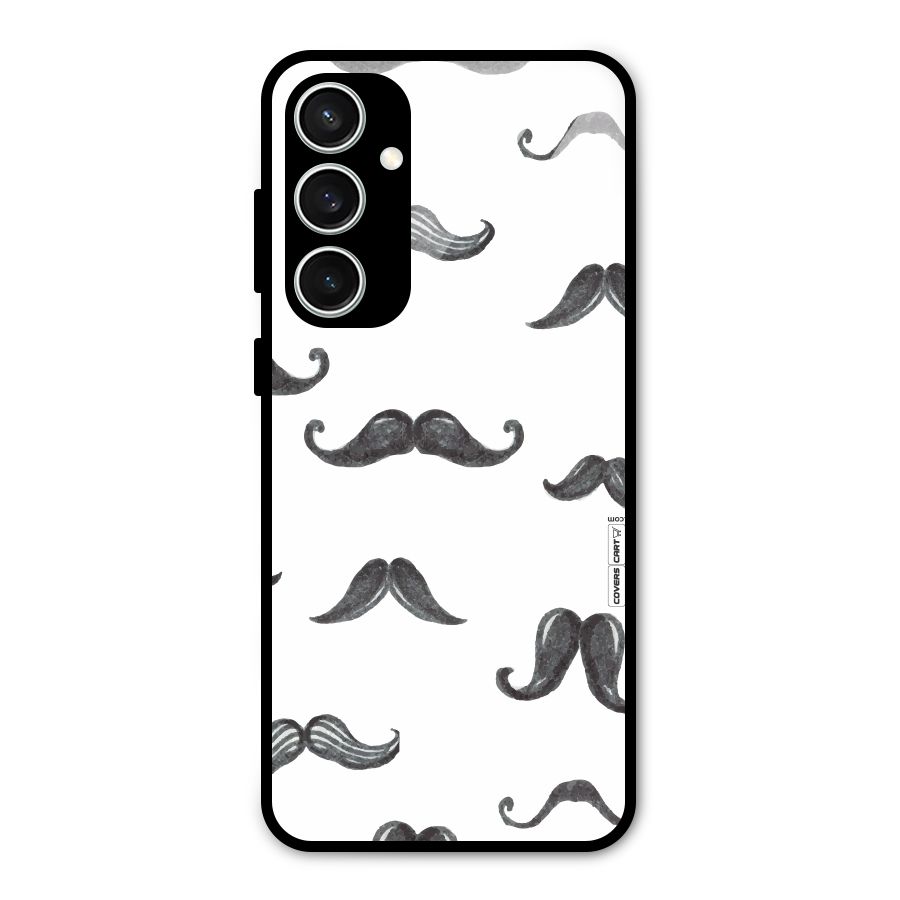 Moustache Pattern (Black) Glass Back Case for Galaxy S23 FE