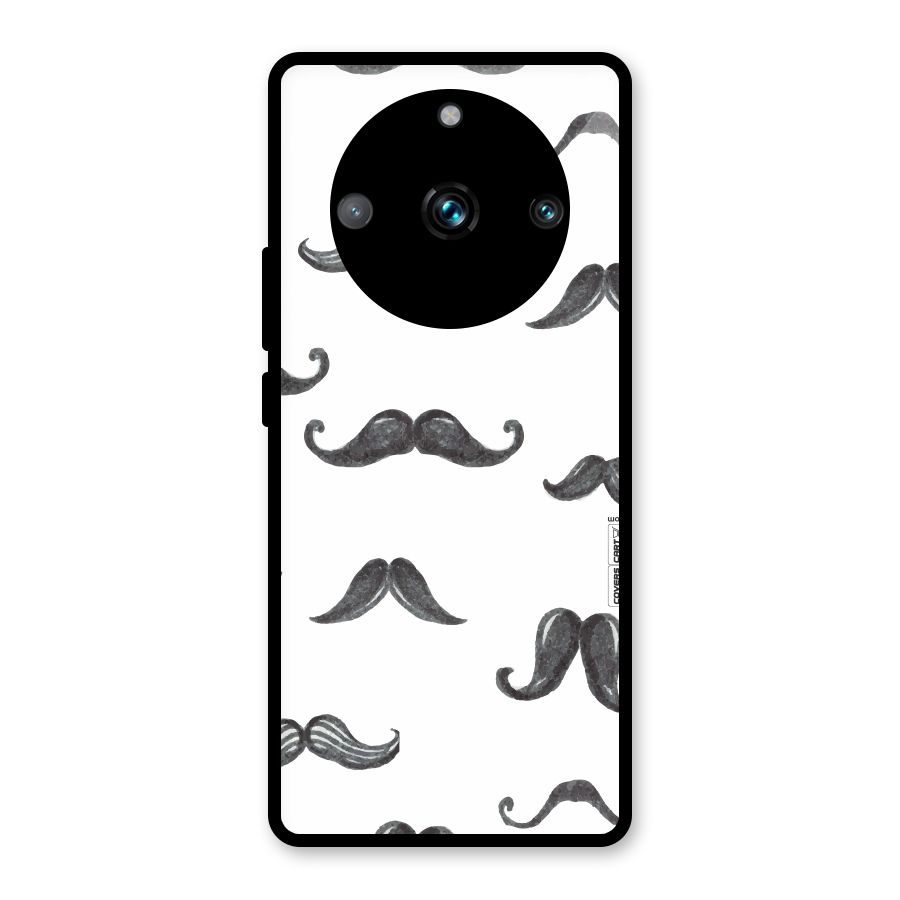 Moustache Pattern (Black) Glass Back Case for Realme 11 Pro Plus