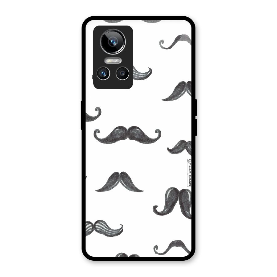 Moustache Pattern (Black) Glass Back Case for Realme GT Neo 3