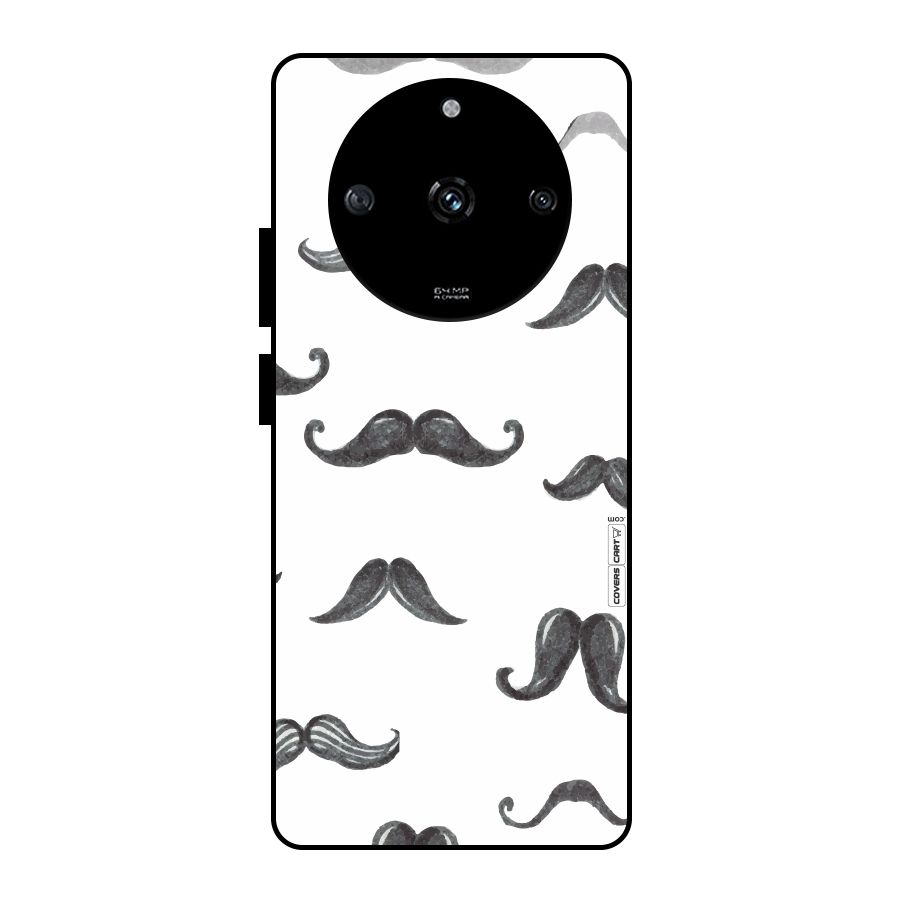 Moustache Pattern (Black) Glass Back Case for Realme Narzo 60 5G
