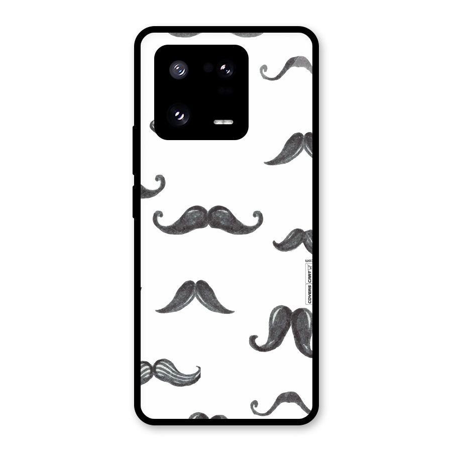 Moustache Pattern (Black) Glass Back Case for Xiaomi 13 Pro