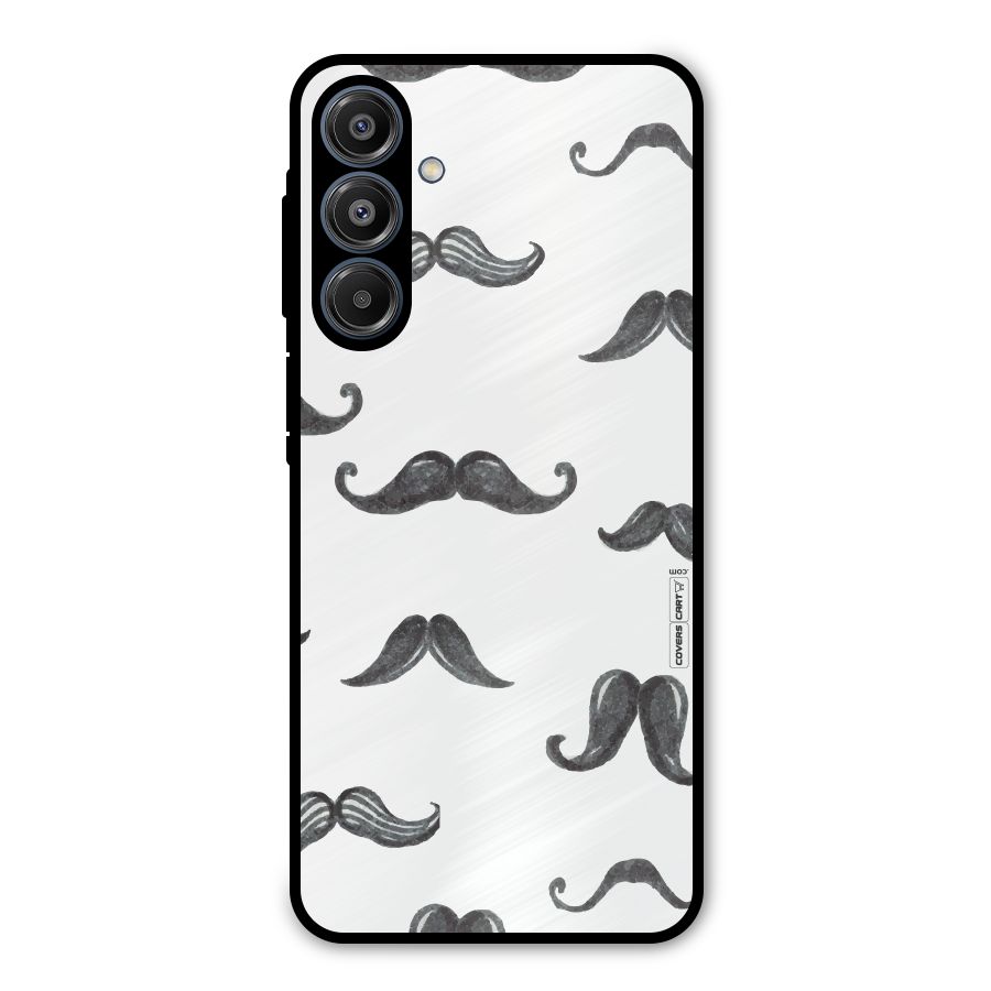 Moustache Pattern (Black) Metal Back Case for Galaxy A16 5G
