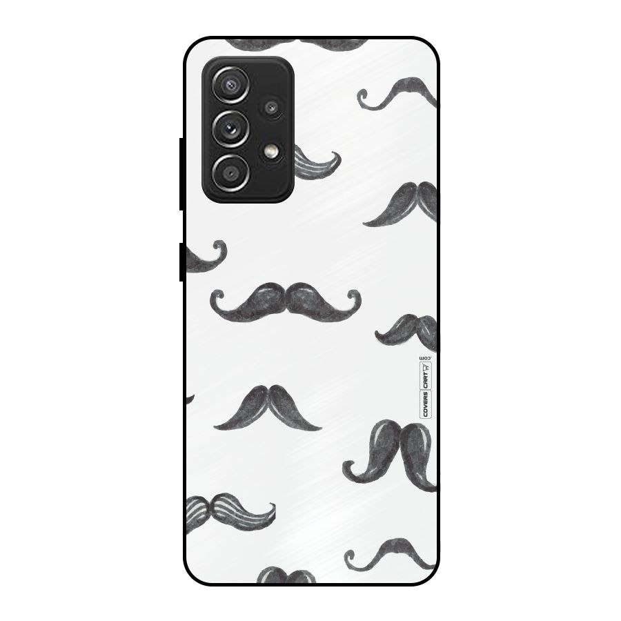 Moustache Pattern (Black) Metal Back Case for Galaxy A52s 5G