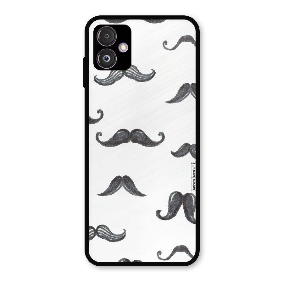 Moustache Pattern (Black) Metal Back Case for Galaxy F14