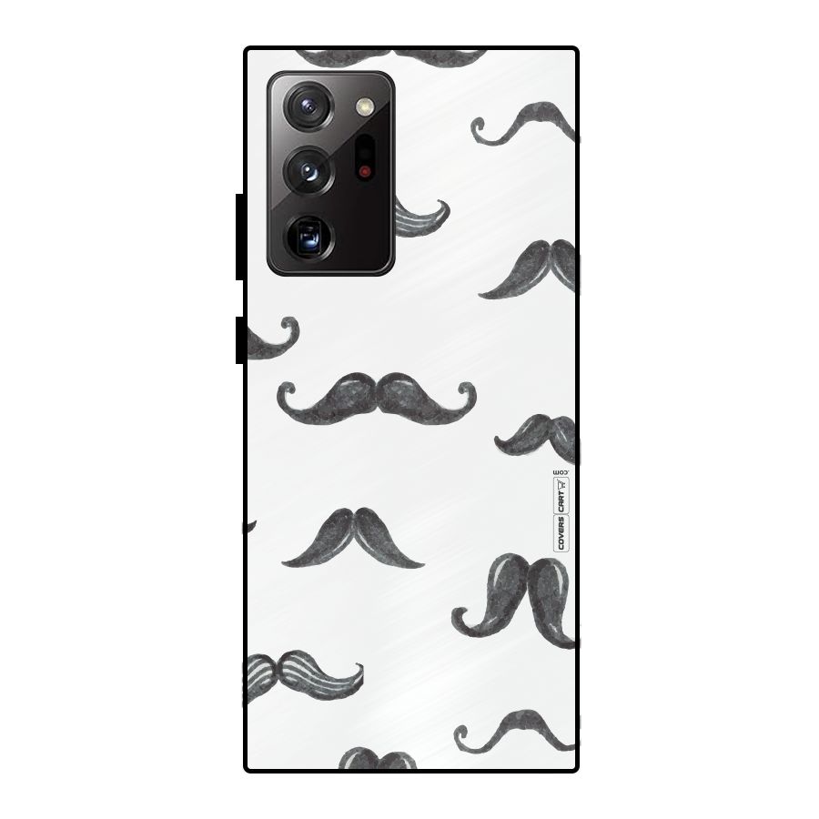 Moustache Pattern (Black) Metal Back Case for Galaxy Note 20 Ultra