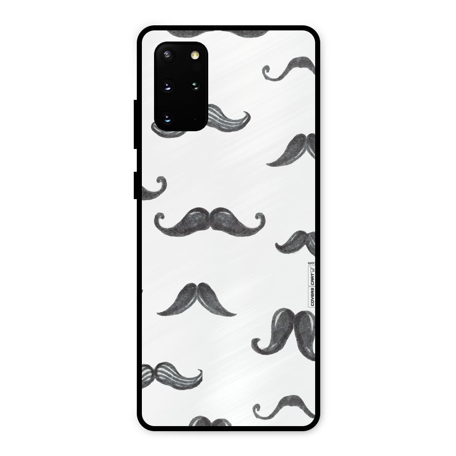 Moustache Pattern (Black) Metal Back Case for Galaxy S20 Plus