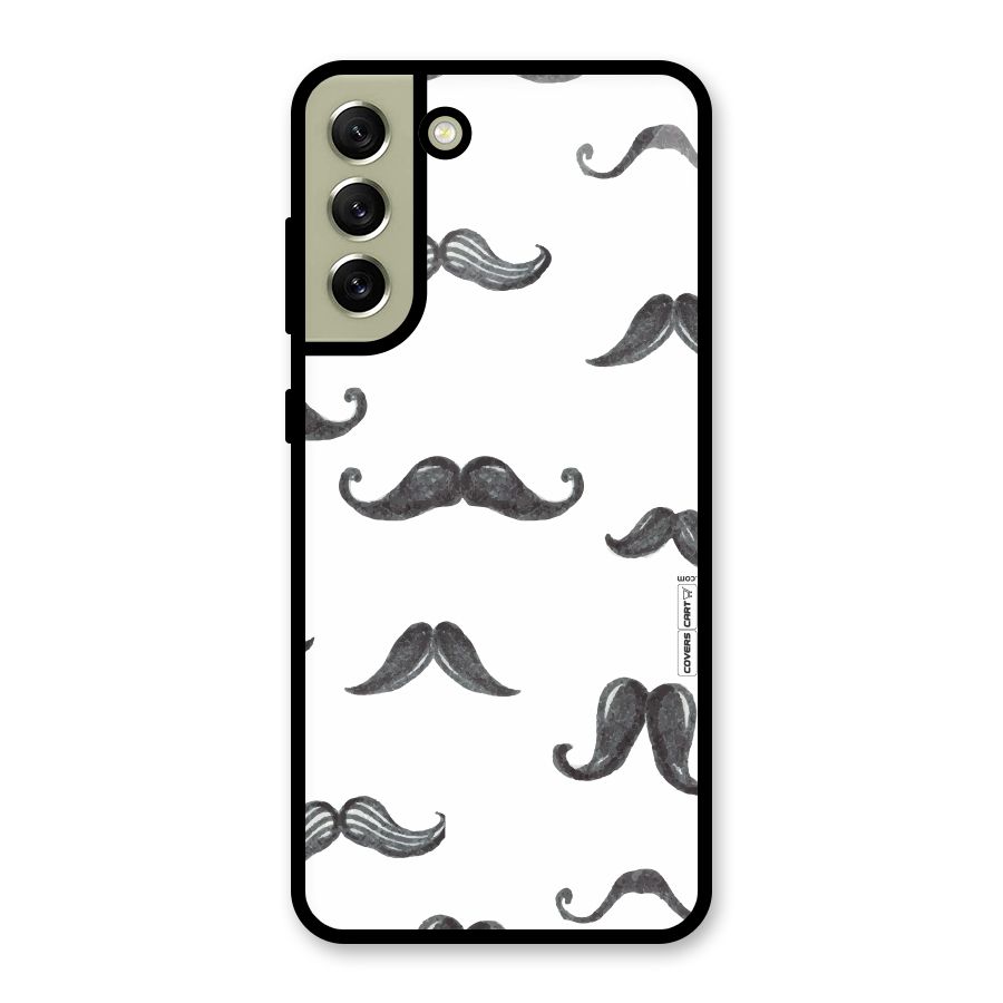 Moustache Pattern (Black) Metal Back Case for Galaxy S21 FE 5G (2023)
