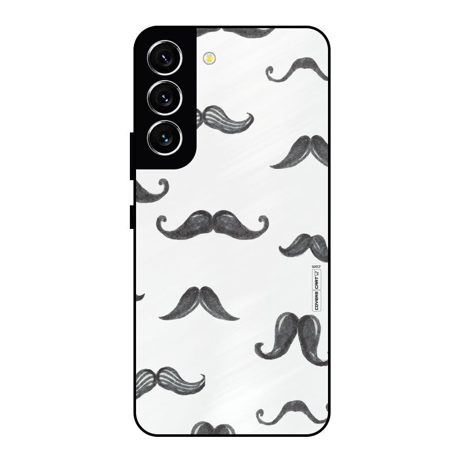 Moustache Pattern (Black) Metal Back Case for Galaxy S22 5G
