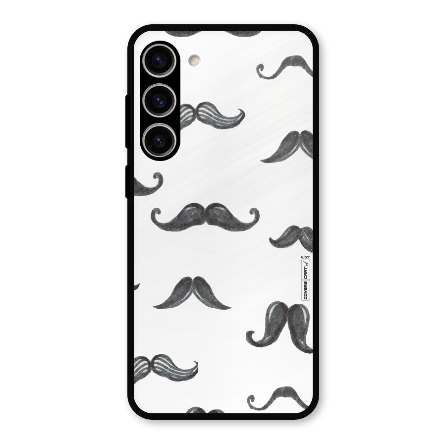 Moustache Pattern (Black) Metal Back Case for Galaxy S23 Plus